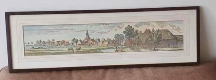 kopergravure, handgekleurd.  “ SLOOTEN.” 1691 CASP COMMELIN, Antiek en Kunst, Kunst | Etsen en Gravures, Ophalen