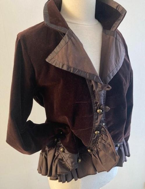 PL LAND, Bijzondere bruin fluwelen blazer, mt 42, Kleding | Dames, Jasjes, Kostuums en Pakken, Zo goed als nieuw, Jasje, Maat 42/44 (L)