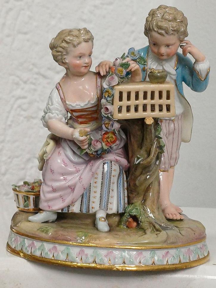 antiek porselein beeld gemerkt meissen, Antiek en Kunst, Antiek | Porselein, Ophalen of Verzenden
