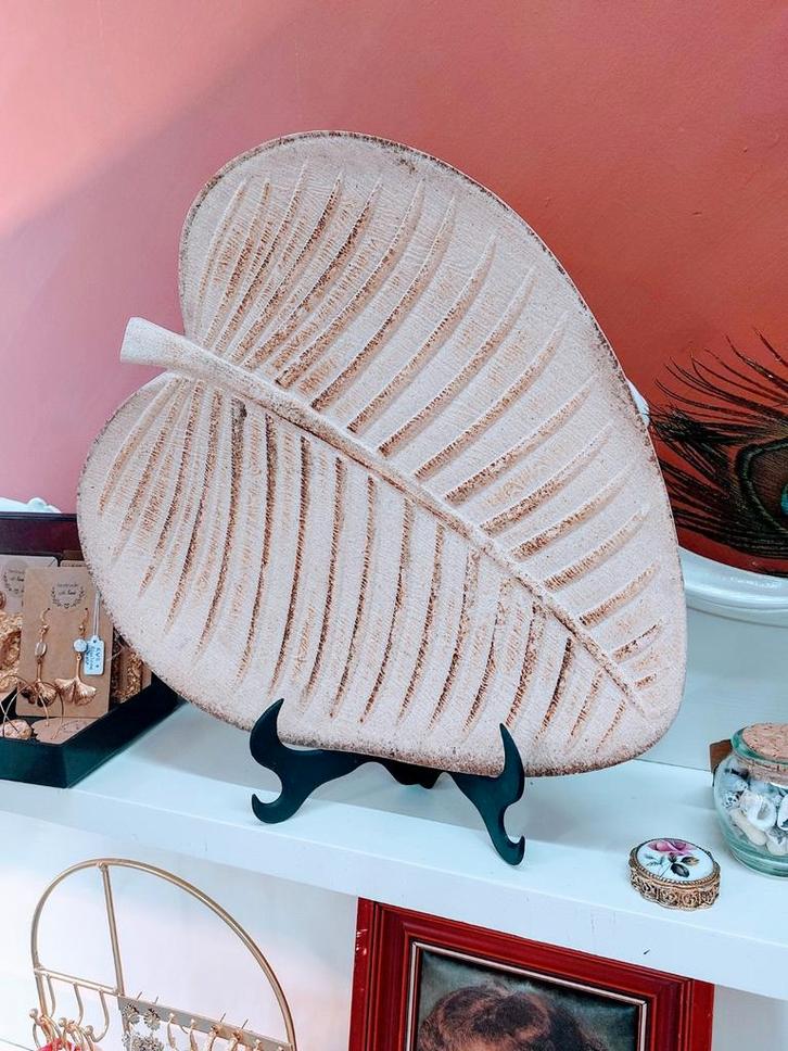 Dienblad Schaal Bladvorm Herfst, Huis en Inrichting, Woonaccessoires | Dienbladen, Zo goed als nieuw, Hout, Overige vormen, Ophalen of Verzenden