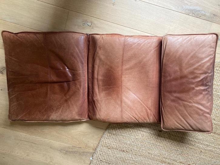 IKEA POÄNG stoel kussen echt leder/leer , bruin cognac, Huis en Inrichting, Fauteuils, Gebruikt, Leer, 75 tot 100 cm, Ophalen