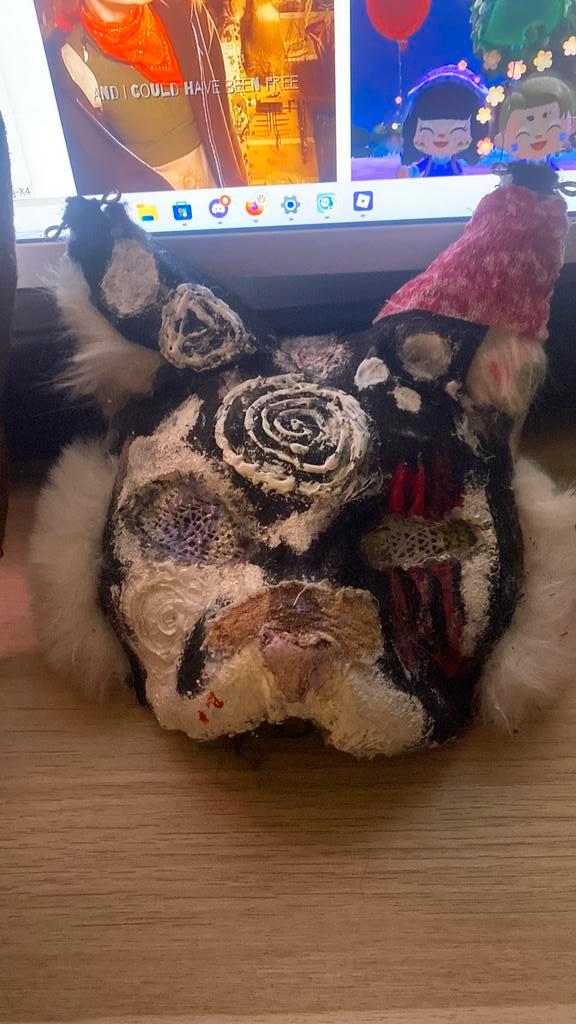 Therian masker MQ/LQ (ZSMW!!), Hobby en Vrije tijd, Kostuums, Theaterbenodigdheden en LARP, Zo goed als nieuw, Ophalen of Verzenden