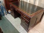 Klassiek bureau met lederen blad, Antiek en Kunst, Ophalen of Verzenden