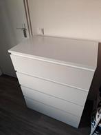 Witte IKEA MALM ladekast 4 lades - 80x100x48 cm, Ophalen, 100 tot 150 cm, 50 tot 100 cm, Zo goed als nieuw