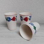 3 boerenbont melkbekers p. regout, handpainted, Ophalen of Verzenden