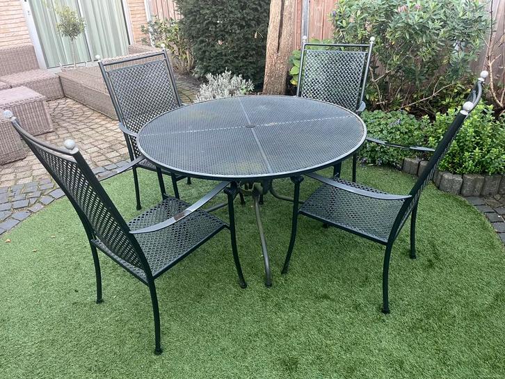 Te koop; metalen tuinset met bankje van Kettler met kussens, Tuin en Terras, Tuinsets en Loungesets, Gebruikt, Tuinset, Overige materialen