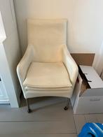8 Gebruikte leren eetkamerstoelen op wieltjes, Huis en Inrichting, Stoelen, Ophalen, Gebruikt, Leer, Grijs