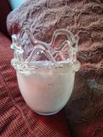 Dutz Vaas - Wit Glas met Heldere Rand, Verzenden, Wit, Minder dan 50 cm, Glas