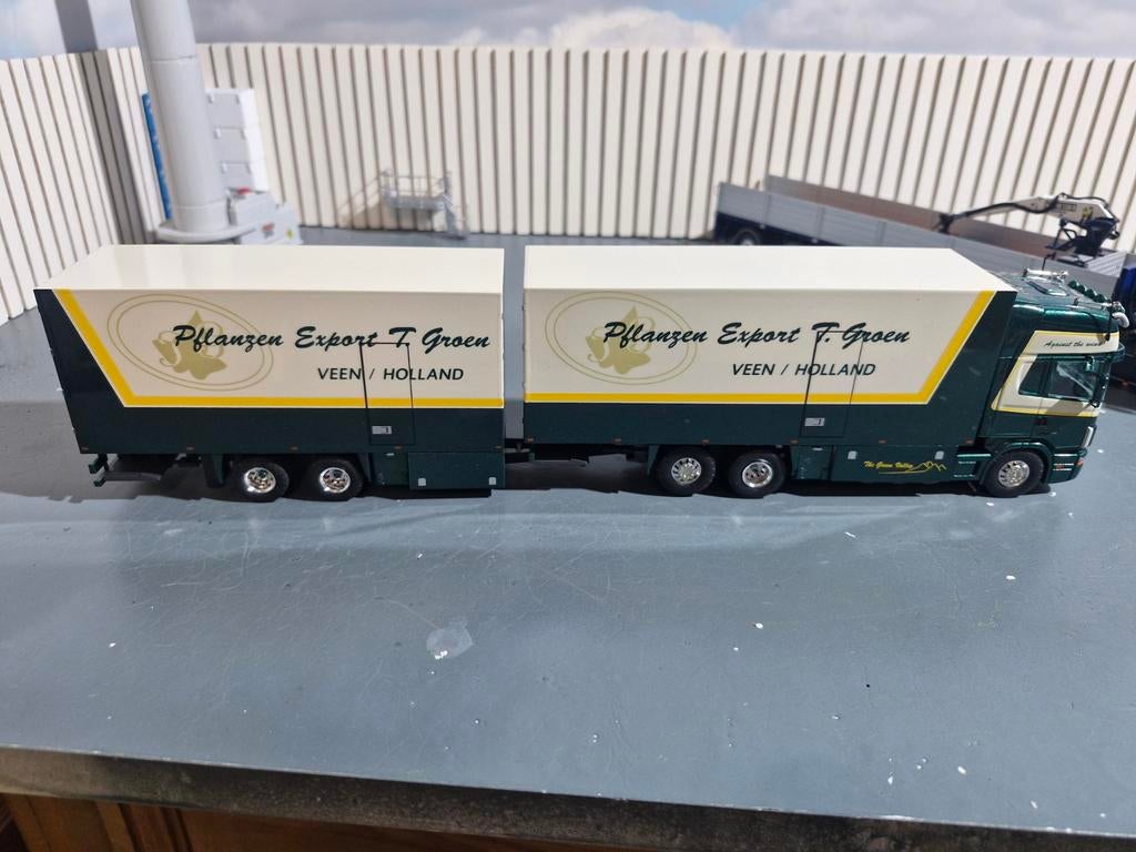 Scania combi tekno van T. GROEN, Hobby en Vrije tijd, Modelauto's | 1:50, Ophalen of Verzenden, Zo goed als nieuw, Bus of Vrachtwagen