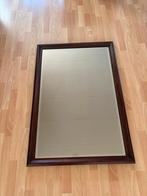 Spiegel met facet geslepen glas en houten omlijsting, Huis en Inrichting, Woonaccessoires | Spiegels, Ophalen, 100 tot 150 cm