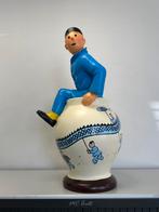 Groot Kuifje in de vaas beeld Blauwe Lotus, Verzamelen, Ophalen, Beeldje of Figuurtje, ., Zo goed als nieuw
