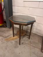 Antiek bijzettafeltje met glazen blad, Antiek en Kunst, Ophalen