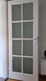 Witte binnendeur met glas, Doe-het-zelf en Verbouw, Deuren en Horren, Ophalen, Minder dan 80 cm, Binnendeur, Minder dan 200 cm