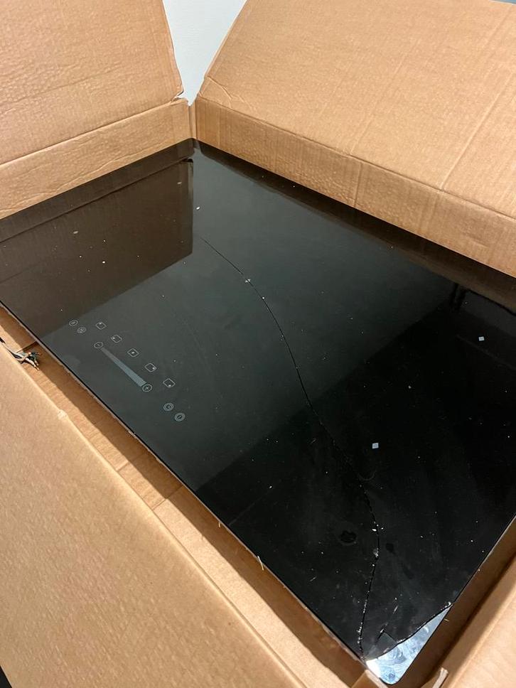 Nieuwe Inductiekookplaat met scheur - Voor de hobbyist!, Witgoed en Apparatuur, Kookplaten, Gebruikt, Inbouw, Inductie, 4 kookzones