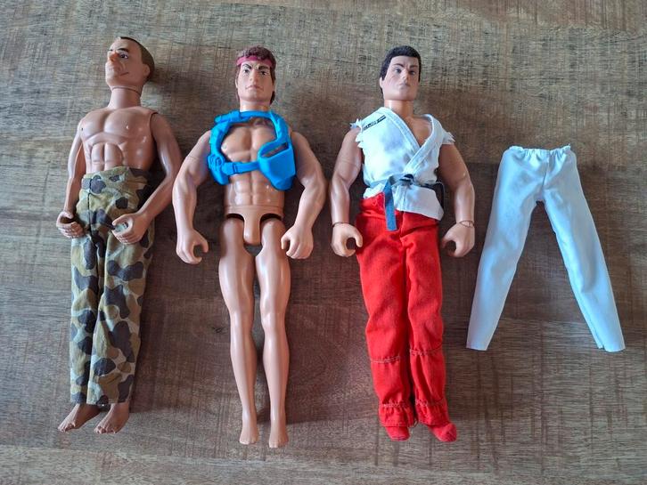 3 G.I Joe Action Man Street Fighter barbie poppen., Verzamelen, Poppetjes en Figuurtjes, Ophalen of Verzenden