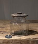 Glazen voorraadpot set van 2 pot deksel glas stoer sober, Verzenden, Nieuw