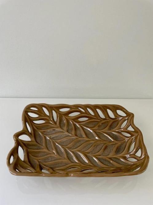 Zeldzame vintage keramieken schaal met organisch vlechtwerk, Antiek en Kunst, Antiek | Woonaccessoires, Ophalen of Verzenden