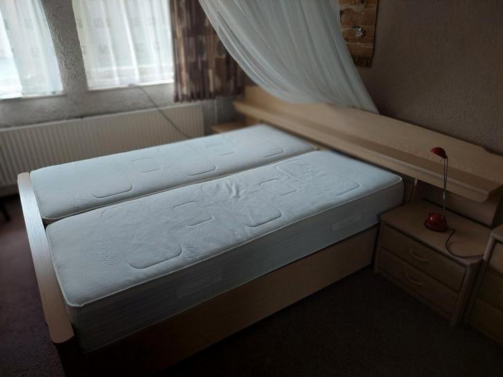 Compleet Tweepersoonsbed met Kasten, Huis en Inrichting, Slaapkamer | Bedden, Zo goed als nieuw, Tweepersoons, 180 cm, Hout, Ophalen