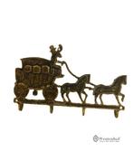 Antieke koperen kapstok - paardenwagen - koets, Antiek en Kunst, Ophalen of Verzenden