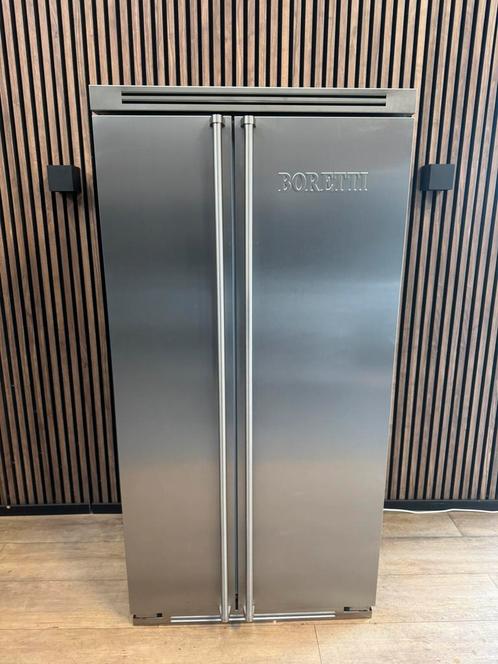 Luxe Rvs Boretti Amerikaanse koelkast (Gratis bezorgen), Witgoed en Apparatuur, Koelkasten en IJskasten, Zo goed als nieuw, Met aparte vriezer