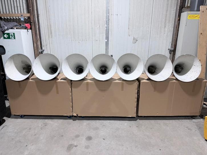 7x DNH DST-100 + DH-50 / 100v 100w Horn Luidspreaker speaker, Audio, Tv en Foto, Luidsprekers, Zo goed als nieuw, Front, Rear of Stereo speakers