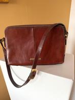 Vintage Claudio Ferrici bruin leren tasje CHCS schoudertasje, Ophalen of Verzenden, Zo goed als nieuw, Bruin, Schoudertasje