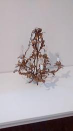 Kroonluchter verguld bladeren antiek brocante, Ophalen, Zo goed als nieuw, Metaal