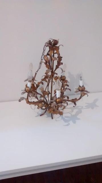 Kroonluchter verguld bladeren antiek brocante beschikbaar voor biedingen