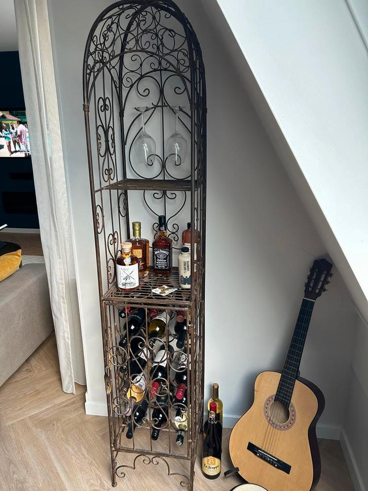 Metalen Wijnrek / Drankrek, Huis en Inrichting, Woonaccessoires | Wijnrekken, Gebruikt, 75 cm of meer, Metaal, 15 tot 25 flessen