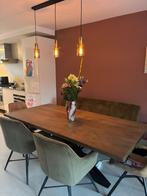 Eettafel Eiken rechthoek met spin-poot kleur Patei, Ophalen, 100 tot 150 cm, Eikenhout, 200 cm of meer