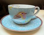 Pip studio cappuccino mokken met onderbordjes early bird, Ophalen, Zo goed als nieuw, Porselein, Kop en/of schotel