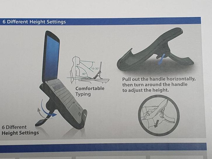 Ergonomische laptopstandaard met USB, Computers en Software, Laptopstandaarden, Nieuw, In hoogte verstelbaar, Ophalen of Verzenden