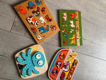 Houten Puzzels - Diverse, 4 stuks beschikbaar voor biedingen