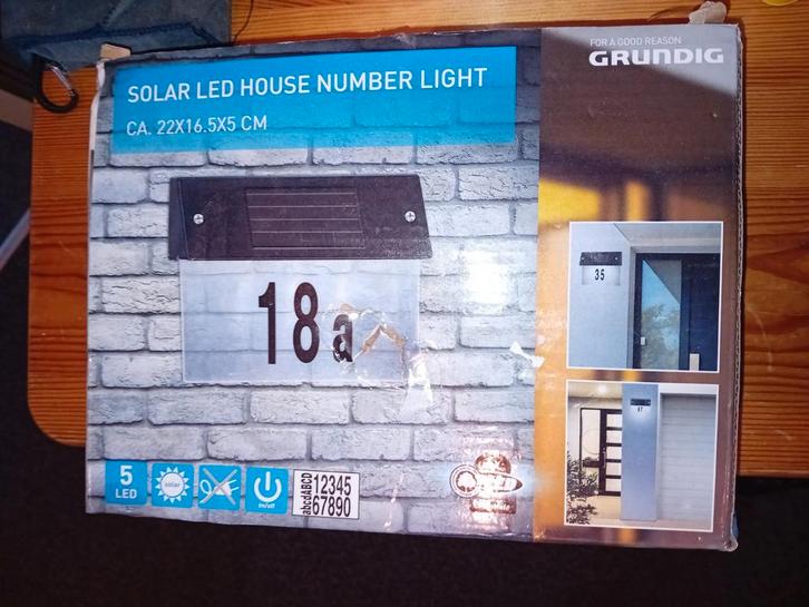 Nieuwe Solar LED Huisnummer Verlichting 18A, Tuin en Terras, Buitenverlichting, Ophalen of Verzenden