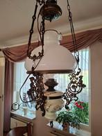 Antieke Hanglamp met Melkglas Kap, Ophalen