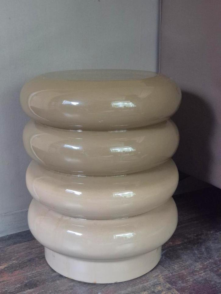 Bijzettafel zuil tafeltje mirogi light & Living bruin beige, Huis en Inrichting, Woonaccessoires | Zuilen en Pilaren, Gebruikt