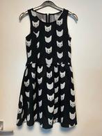Leuk jurkje met kattenprint - Maat XS, Zwart, Ophalen of Verzenden, Zo goed als nieuw, Maat 34 (XS) of kleiner