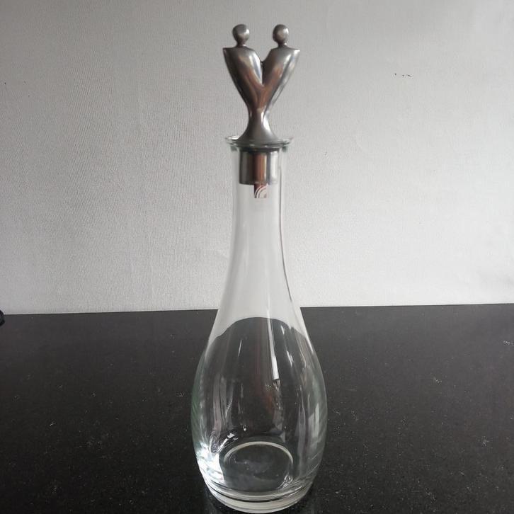 Luigi Bormioli Italy Light & Music karaf met designstop, Antiek en Kunst, Antiek | Glas en Kristal, Ophalen of Verzenden