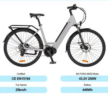 Elektrische fiets E-bike 250W BaFang middenmotor Shimano beschikbaar voor biedingen