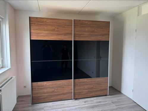 Grote schuifdeurkast Rauch zwarte spiegels 227x230x54cm, Huis en Inrichting, Kasten | Kledingkasten, Zo goed als nieuw, 200 cm of meer