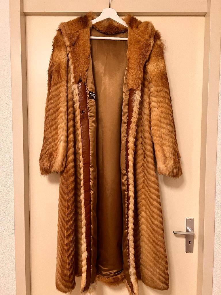 Goud bruine nerts bontjas + capuchon -merk:Ronald van Egmond, Kleding | Dames, Overige Dameskleding, Zo goed als nieuw, Ophalen