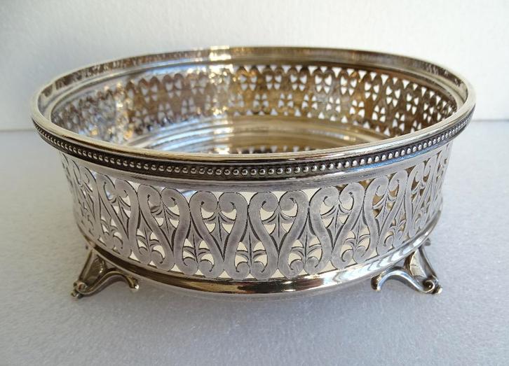 Zilver 925 antiek Ajour Cabaret / fruit-schaal v Kempen, Antiek en Kunst, Antiek | Goud en Zilver, Zilver, Ophalen of Verzenden