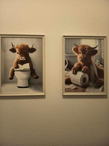 Grappige Koeien Prints voor Badkamer beschikbaar voor biedingen