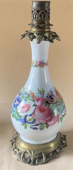 Antiek Porselein handbeschilderde lampvoet, Antiek en Kunst, Ophalen