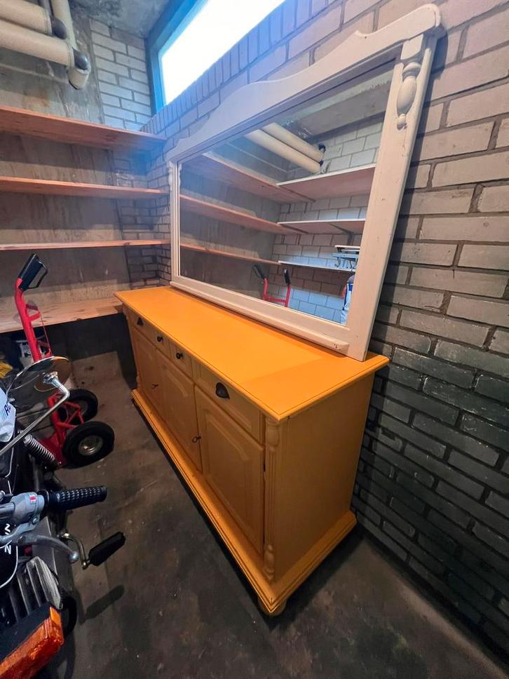 Gratis dressoir met bijbehorende spiegel, Huis en Inrichting, Kasten | Dressoirs, Gebruikt, 150 tot 200 cm, 25 tot 50 cm, Met lade(s)