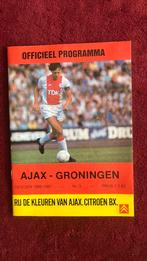 Programmaboekje AJAX - GRONINGEN seizoen 86/87, Ophalen of Verzenden, Zo goed als nieuw, Ajax, Boek of Tijdschrift