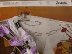 Zareska voorbedrukt laken in kruissteek paars, Hobby en Vrije tijd, Borduren en Borduurmachines, Ophalen of Verzenden, Zo goed als nieuw