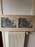 2 stuks etsen  in één lijst, Antiek en Kunst, Kunst | Etsen en Gravures, Ophalen