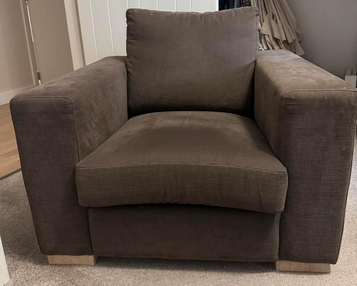 Bruine Fauteuil, Huis en Inrichting, Fauteuils, Zo goed als nieuw, Stof, 50 tot 75 cm, 75 tot 100 cm, Ophalen
