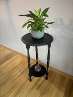 Vintage bijzettafel / plantentafel - gerestaureerd zgan, Huis en Inrichting, Tafels | Sidetables, Ophalen, 50 tot 100 cm, Vintage antiek zwart
